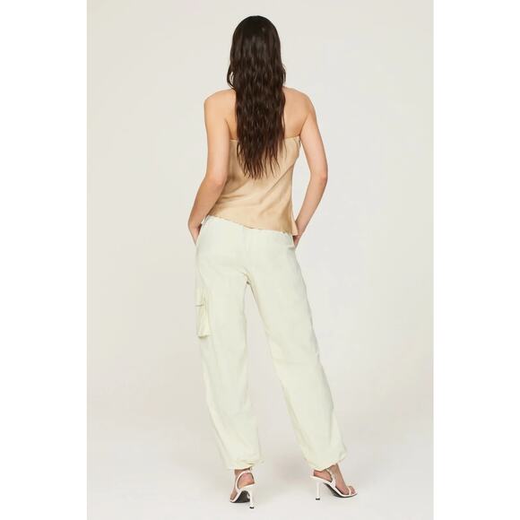 RTR DONNI. Cream Relaxed Nylon Cargo Pants Size XL 10-12 loose jogger - Picture 2 of 9